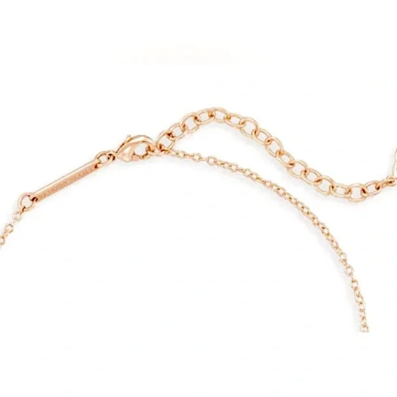 Kendra Scott Elisa Rose Gold Drusy Extended Length Pendant - Picture 5 of 7